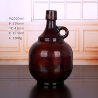 Bouteille de brassage ambrée de 1L 2L avec bouchon à bascule, bouteille de bière faite maison, récipient en verre à vin hermétique