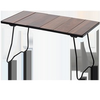 Mobi Jardin Portable En Aluminium En Plein Air Glamping Table Noyer Noir Finition Pliable Barbecue Camping Meubles