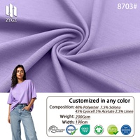 Tissu en jersey mélangé Lyocell, Polyester, PTT, Acétate et Lin, 200 g/m², pour T-shirts, Jupes et Vêtements, 8703 #