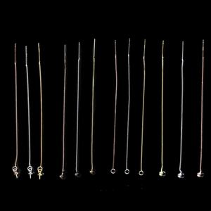 Matériaux pour boucles d'oreilles DIY en argent sterling S925, boucles d'oreilles à clous faites à la main, chaîne en or plaqué, design classique long, occasions de mariage - Product Image 3