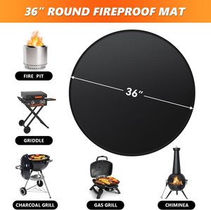Alfombrilla Protectora Redonda para Fogatas de 36 Pulgadas, Resistente al Fuego, para Debajo de la Parrilla, de Doble Cara, Resistente al Calor, para Barbacoa - Product Image 2