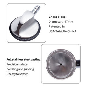 Estetoscopio de cardiología profesional de acero inoxidable con alimentación manual, embalaje en caja de color en inglés, instrumento de clase II - Product Image 3