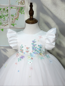 Abiti da Principessa per Bambine in Stile Semplice ed Elegante, con Top in Raso e Applicazioni a <span class=keywords><strong>Farfalla</strong></span>, per Matrimoni e Feste di Compleanno - Product Image 3