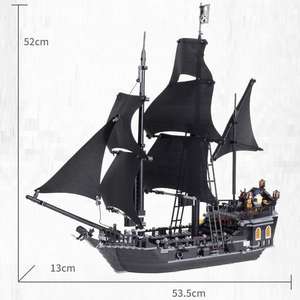 Modèle de <span class=keywords><strong>bateau</strong></span> <span class=keywords><strong>pirate</strong></span> <span class=keywords><strong>des</strong></span> <span class=keywords><strong>Caraïbes</strong></span> en perles noires, jouet de construction en plastique, <span class=keywords><strong>bateau</strong></span> à voile, blocs de construction, ensemble de briques pour cadeau de Nouvel An, âge 14+ - Product Image 5