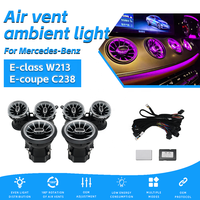 Kit d'éclairage d'ambiance LED RGB 64 couleurs Plug & Play pour garniture de ventilation avant de climatisation, compatible Mercedes W213 W238