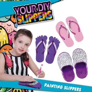 JH sıcak renkli DIY renkli boyama Doodle çocuk terlik çizim oyuncaklar boyama oyun - Product Image 2