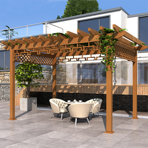 Zosi — parc <span class=keywords><strong>d</strong></span>écoratif <span class=keywords><strong>d</strong></span>'extérieur, vente en gros, Pergola en bois et plastique, Composite avec treillis de vigne - Product Image 3