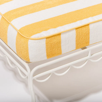 Chaise longue réglable de haute qualité Hodon, personnalisée, rayée jaune et blanc, classique d'été, protection solaire en plein air