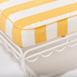 Chaise longue réglable de haute qualité Hodon, personnalisée, rayée jaune et blanc, classique d'été, protection solaire en plein air - Product Image 3