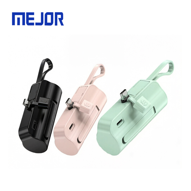Portable Backup Charger 5000mAh Type-C USB Custom Logo Mini Capsule Power Bank With Phone Holder