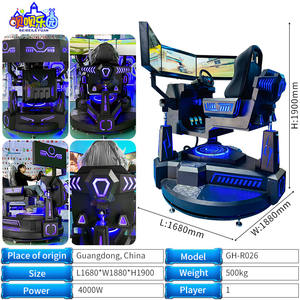 محاكي سباق بثلاث شاشات في مدينة الملاهي مع مقعد دوار لتجربة لعبة سباق سيارات غامرة - Product Image 5