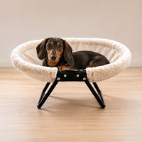 Lit-lune confortable et pliable pour animaux de compagnie, surélevé, respirant, portable, pour toutes les saisons, pour chats et chiens, intérieur/extérieur, tendance