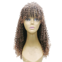 Nouveautés en gros Perruques synthétiques pour femmes noires, style Afro Kinky Curl, queue de cheval volumineuse, boucles rebondissantes, en vrac, monofilament, densité 150%