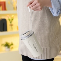 Taza térmica de acero inoxidable a prueba de fugas, tazas de agua con aislamiento al vacío, reutilizables, oem, para café, té y café, con tapa de pp, precio inteligente