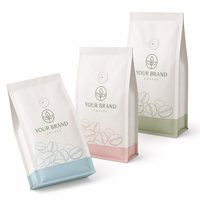 Sachet de café 500g à haute barrière en aluminium, scellé sur huit côtés, avec valve de dégazage, imprimé sur mesure, pochette à fond carré
