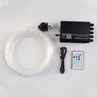Kit de Luces LED para Techo de Auto con Efecto de Cielo Estrellado, RGB, Control por Aplicación, 16W, 12V, Fibra Óptica