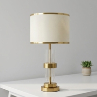 Lampes de chevet modernes 2 pièces, lampe de bureau en verre doré, contrôle tactile réglable à 3 canaux, port USB C+A, prise secteur, douille E26