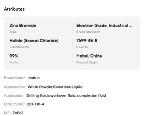 ซิงค์โบรไมด์เกรดอุตสาหกรรม ZnBr₂ |   ผงความบริสุทธิ์ 99% สำหรับน้ำยาสำเร็จรูปและน้ำยาขุดเจาะ - Product Image 6