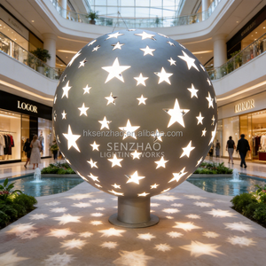 Escultura Metálica Decorativa Senzhao con LED para Jardín, Impermeable IP65, Hermosa Forma de Bola Redonda - Product Image 3