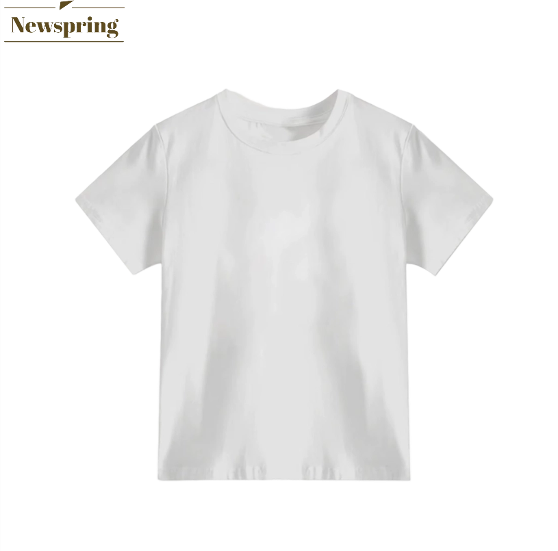 Women's 220gsm Cotton Spandex T-Shirt Round Neck Short Sleeve Breathable Solid Pattern Elasticity Slim Fit for Summer Plain Dyed