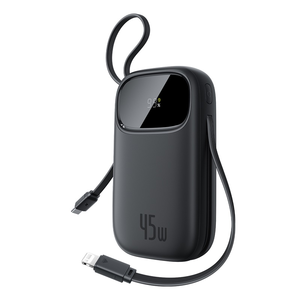 Banque d'alimentation <span class=keywords><strong>Baseus</strong></span> 45W 20000mAh avec câble USB-C et IP rétractable intégré 10000mAh pour iPhone 17 16 15 Samsung S25 Xiaomi Poco - Product Image 1