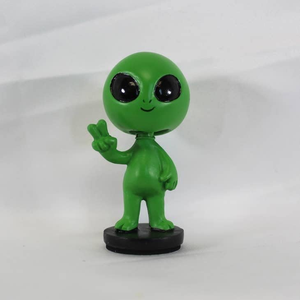 Jouet Alien Mignon et Amusant à Tête Mobile pour Tableau de Bord de Voiture, Figurine Alien Vert de Dessin Animé avec Geste en <span class=keywords><strong>V</strong></span> pour les Fans de Science-Fiction et Cadeaux - Product Image 1