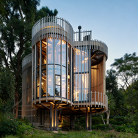 Nouvelles maisons au design moderne, bâtiments de forme spéciale, villa, service d'équipe professionnelle, villa de luxe à ossature en acier