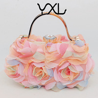 Sac transfrontalier en polyester, forme trapèze, style frais et doux, à motifs floraux, très vendu en Europe et en Amérique, idéal pour les soirées, mariages et fêtes