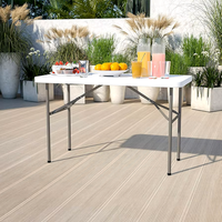 Table pliante en plastique blanc HDPE légère de 120 cm (48 pouces, 4 pieds) pour événements et mariages, vente en gros d'usine