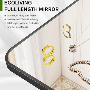 <span class=keywords><strong>Specchio</strong></span> da Terra Rettangolare Grande Personalizzato in Oro, <span class=keywords><strong>Infrangibile</strong></span>, a Figura Intera per Parete o Pavimento - Product Image 4