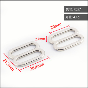 ห่วงรูปตัว D โลหะผสมสังกะสีปรับได้สองตำแหน่งสำหรับเข็มขัดกระเป๋าเป้สะพายหลังสีทึบ R053สไตล์คลาสสิก - Product Image 4