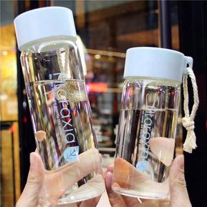 Wholesale DIY Transparent Custom Glass Tumbler Water <b>Bottle</b> with Large Capacity Reusable Portable Design Screw-On Cap - Product Image 2