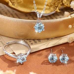 Conjunto de Collar/Pendientes/Anillo de Plata de Ley S925 para Mujer, Diseño de Alta Gama con Piedra de Cristal Natural Olivino, para Fiestas y Aniversarios - Product Image 1