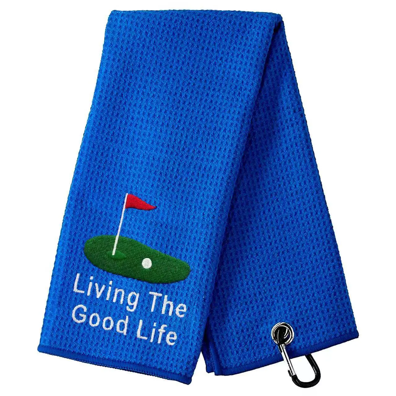 Wholesale New Design Custom Logo Printed Magnet Golf Club Microfiber Sport Towel Waffle Golf Towel