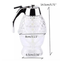 Distributeur de sirop de miel avec couvercle et support en acier inoxydable