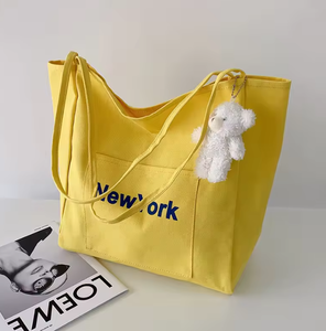 Bolsa de compras personalizada, ecológica, linda y a la moda, de gran capacidad, de lona de algodón, para estudiantes. - Product Image 5