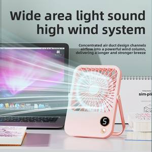 Ventilateur de bureau portable rechargeable par USB avec logo personnalisé, <span class=keywords><strong>mini</strong></span> ventilateur électrique de table pour la maison, le bureau, la voiture - Product Image 3
