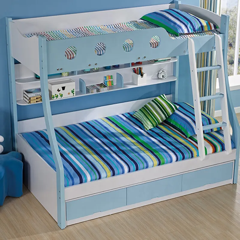 Lit en bois pour enfants, lit Double superposé, lit Loft, chambre de bébé, lit en bois moderne avec toboggan, Offre Spéciale