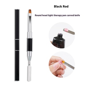 Stylo colle à ongles double tête avec pinceau en nylon cristal et repousse-cuticules en acier, outil d'extension rapide pour manucure de photothérapie - Product Image 6