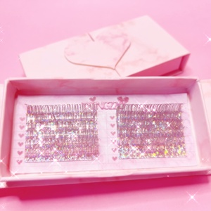 Miếng nối mi lấp lánh nhiều màu sắc cá nhân mới, kiểu holographic, trang điểm mi, phối màu nhũ, mi nối dạng nhọn - Product Image 4