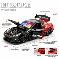 Réveil Voiture Sport GTR Rechargeable USB en Alliage avec LED Son Moteur Brume et Veilleuse