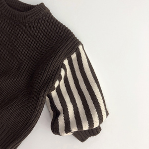 Nouveau-né fille garçon tricoté à manches longues automne hiver enfants <span class=keywords><strong>pull</strong></span> solide lâche <span class=keywords><strong>pull</strong></span> Casual Tops enfants vêtements 1-6 ans - Product Image 5