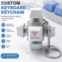 Porte-clés personnalisé en ABS avec logo sur mesure, porte-clés anti-stress pour clavier, personnalisation de capuchons de touches en acrylique