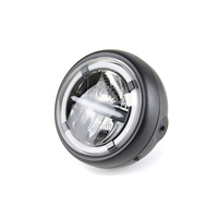 Phare LED universel pour moto, phare rond rétro, double couleur blanc-jaune, phare avant LED pour Harley Davidson