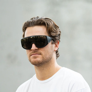 Lunettes de soleil de sécurité LMA de haute qualité, de marque, design Z87, verres personnalisés, monture mate, surdimensionnées, miroir rouge, protection UV400, 2025 - Product Image 4