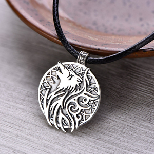 Mythologie nordique Bijoux Protection Talisman <span class=keywords><strong>Norsemen</strong></span> 925 Sterling Silver Viking Wolf Amulette Pendentif Collier pour Hommes - Product Image 3