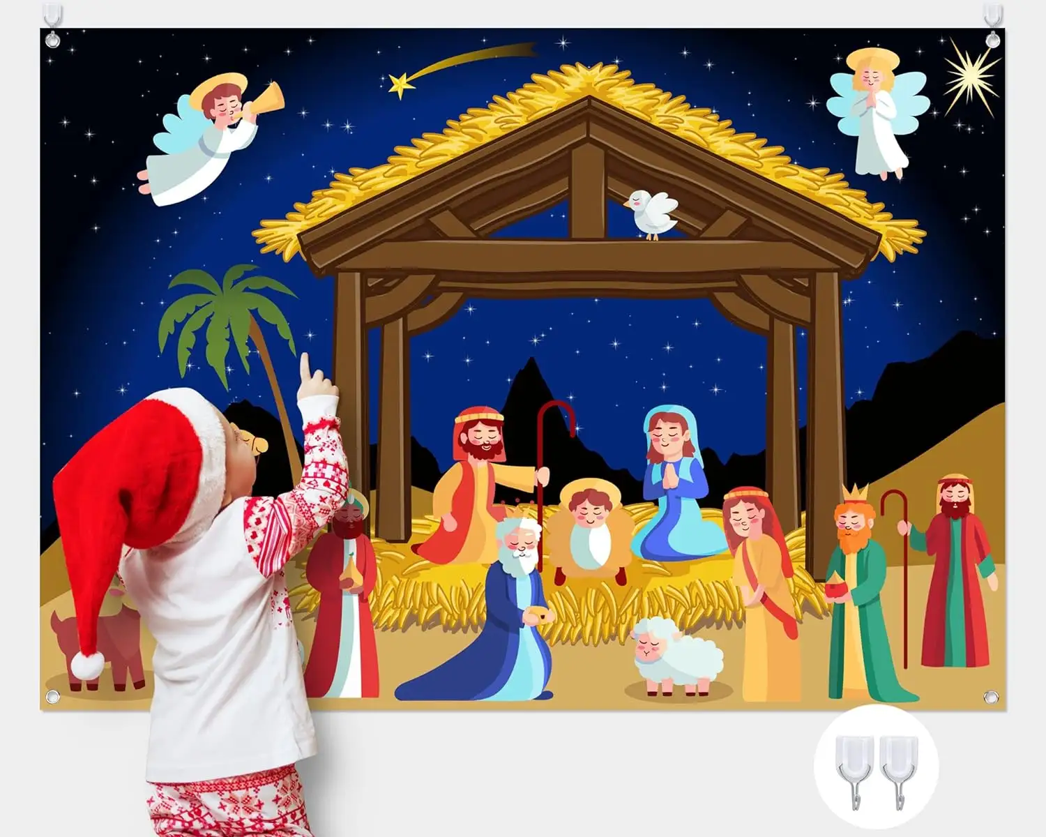 Presepe di natale in feltro Story Board Set bambini Nativity artigianato scuola presepe apprendimento interattivo narrazione gioco Kit