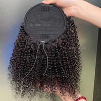 Brésilien pas cher bouclés Afro pour les femmes humaines vierge noir 100% crépus bouclés queue de cheval Extension de cheveux