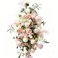 Fleurs artificielles roses pour mariage Zone d'accueil Photo Zone Fond Mur Arche Proposition Suspendus Fleurs murales Fleurs décoratives