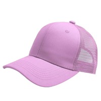 Baseballcap met effen mesh achterkant, aangepaste logo, verstelbare snapback trucker cap voor heren en dames